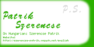 patrik szerencse business card